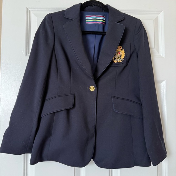 Austin Reed Wool Academia Single Button Navy Blazer Size Medium - Picture 1 of 13